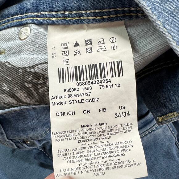 Brax Jeans Mens 34 Blue Light Cadiz Straight Leg Lightweight Stretch Casual - Picture 7 of 13